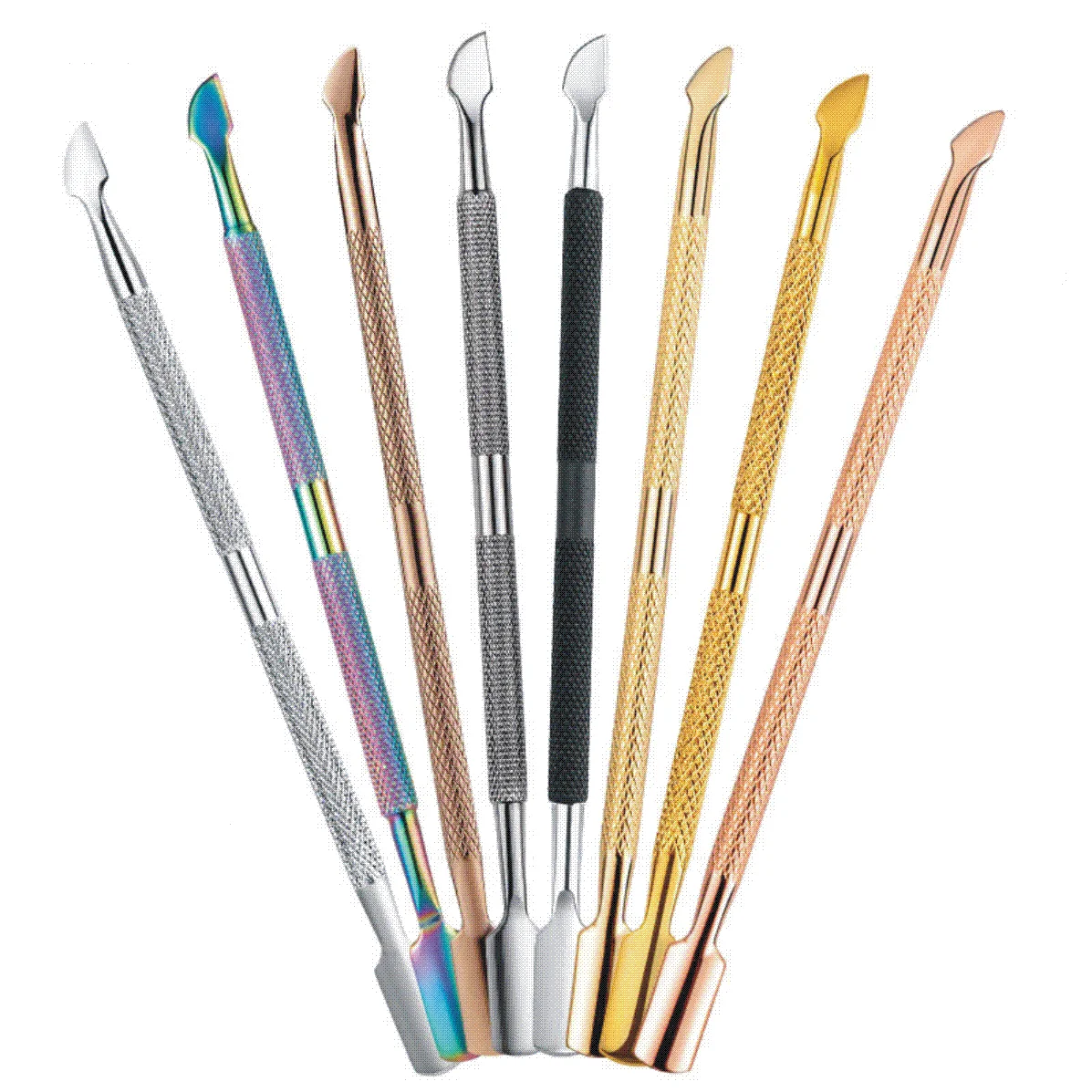 Косметические инструменты из нержавеющей стали кутикулы Ложка Толкатель розового золота цвет 127 мм Маникюр Педикюр чистый уход CE