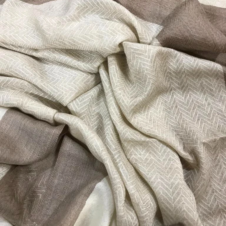 100% Pure Cashmere  Pashmina Wool Shawls with Self Designs Kashmir Shawls With Self Woven Designs