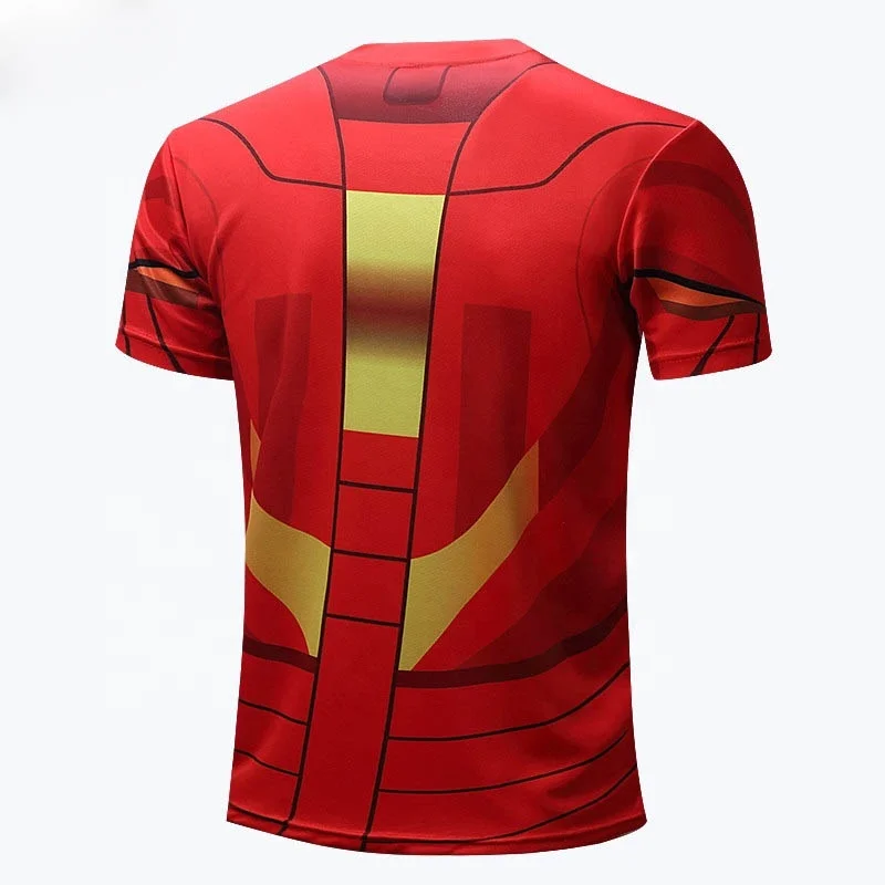 Men Casual T-shirt 100% Polyester Sublimation 3D Printed Marvel Hero T Shirts All Over Sublimated Tshirt