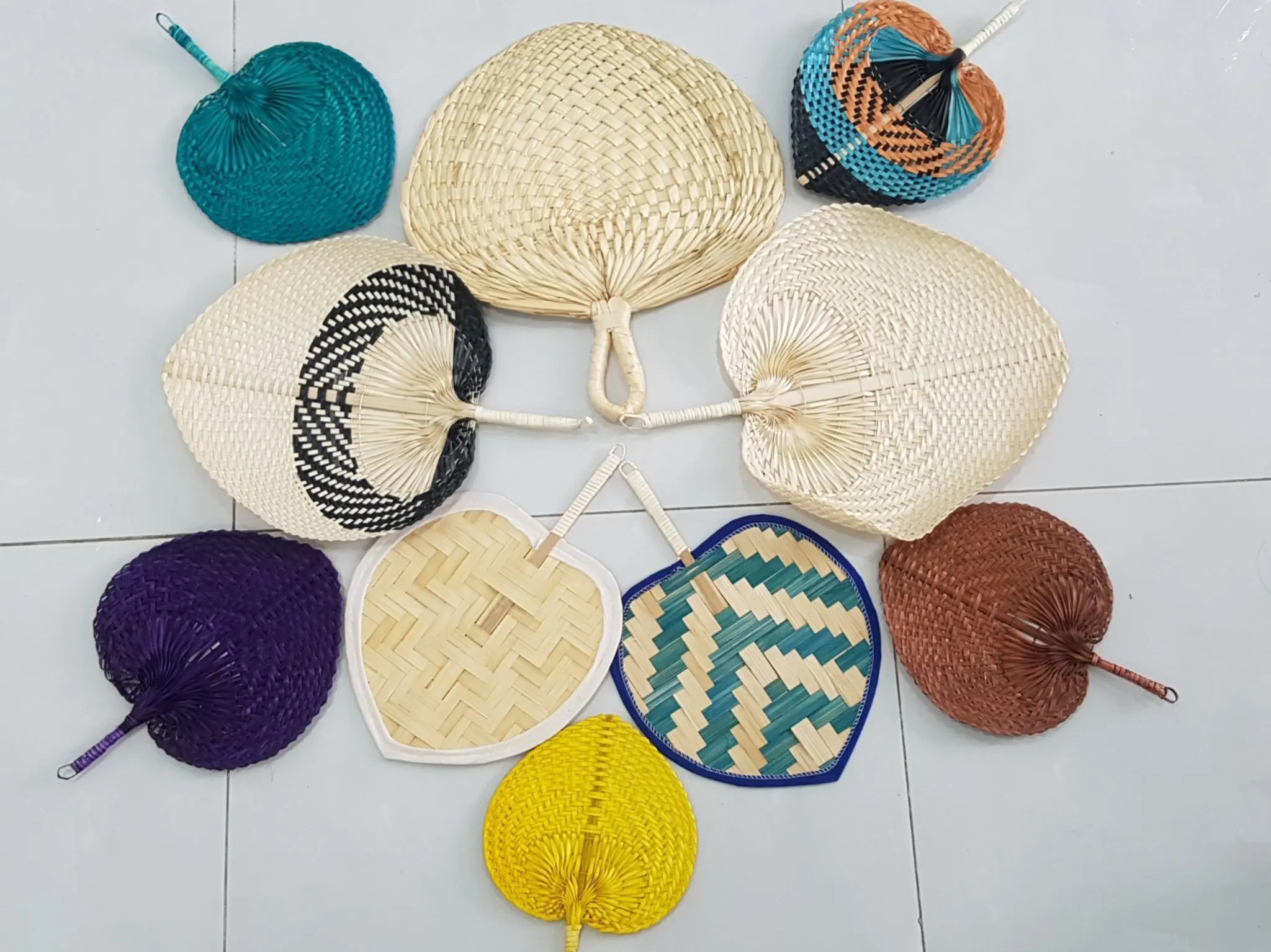 Hand Fan Bamboo Handmade Paint Palm Fan