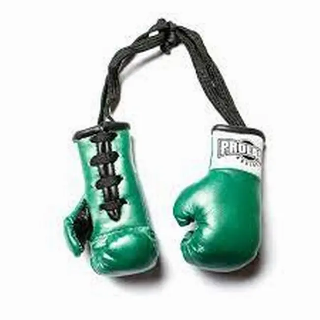 Latest design with Customized Logo Print Mini Boxing Gloves Keychain  OR Car mirror hang Made in Leather