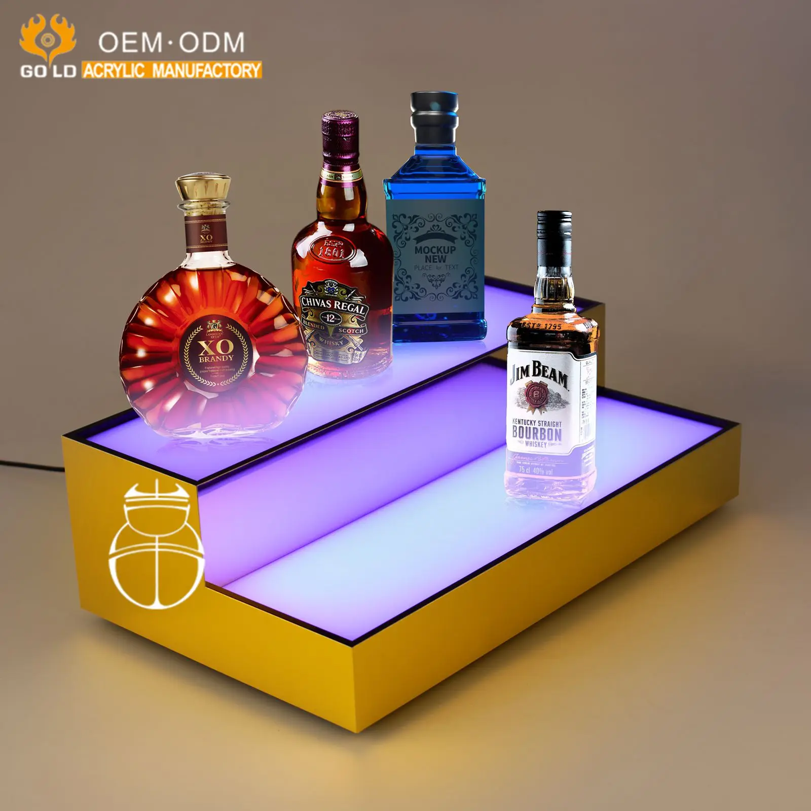 Wine Display Shelf Factory Custom Wine Display Rack Retail Acrylic Wine Display Stand With Led Light