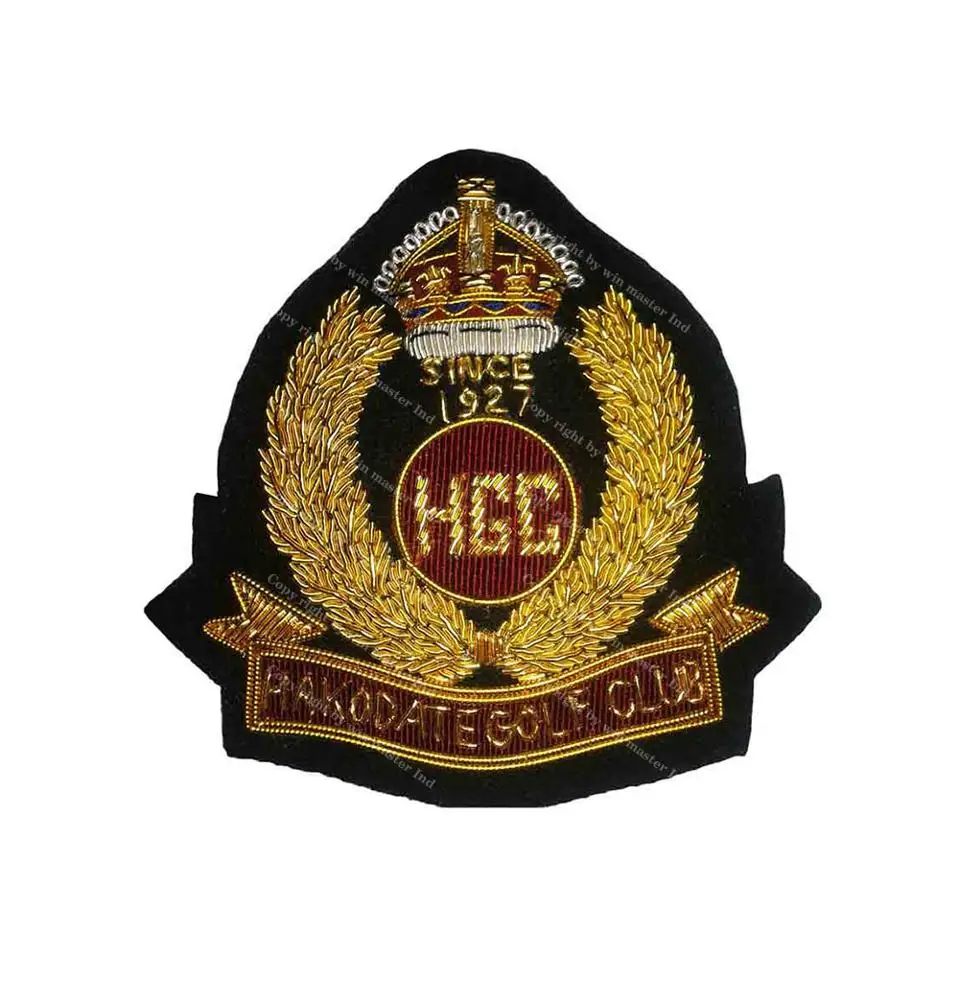 Twill / Woven / Felt Ceremonial Custom Wire Blazer Patches Ceremonial Embroidery -Cap Badges