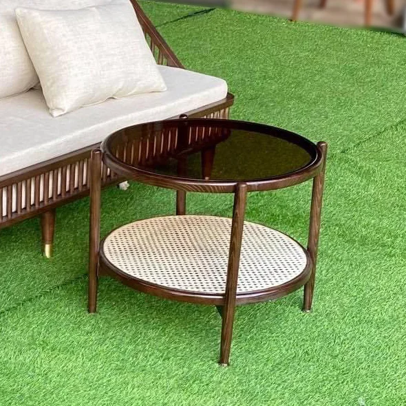 Classical Semi Rattan and Wooden Sofa Set From Vietnam