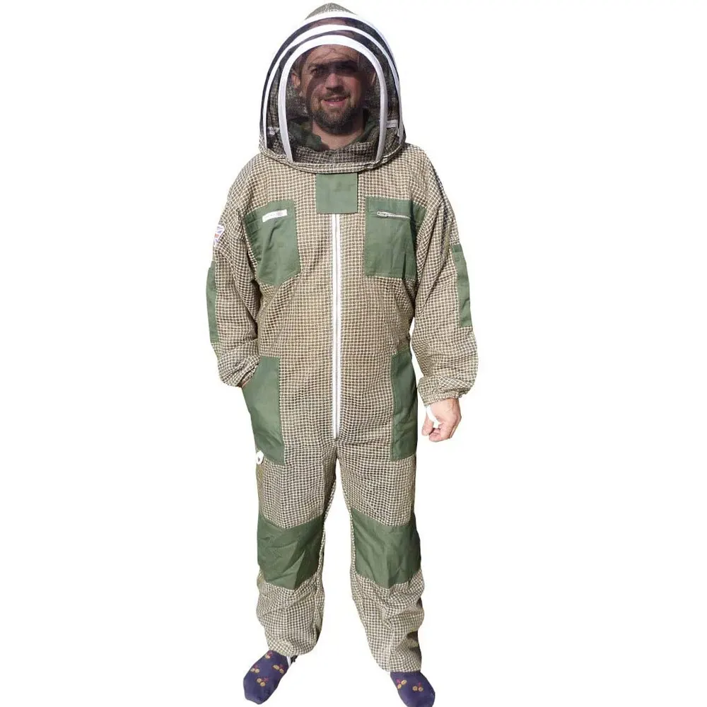 100% Cotton beekeeper suit with veil and hat bee protection suit low price beekeeping protective clothing suits