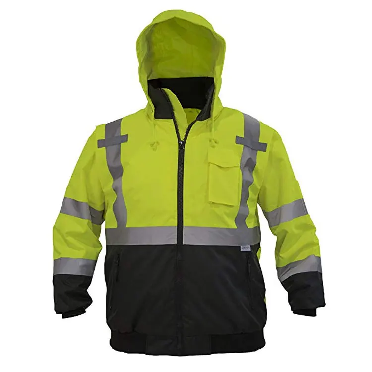 Светоотражающие полосы с высокой видимостью, безопасная рабочая одежда, осенне-зимняя Мягкая флисовая куртка на молнии с начесом, светоотражающая