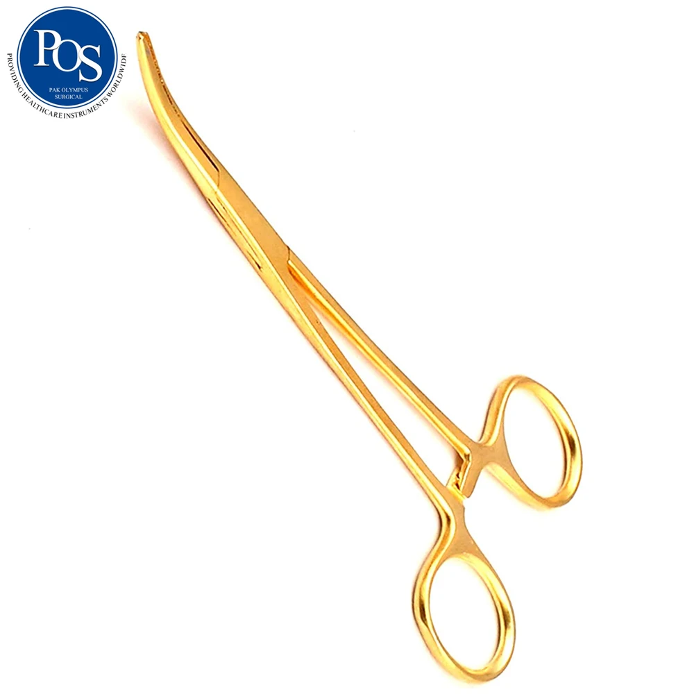 
Gold Kelly Hemostatic Forceps 15cm Curved Dental General Surgery Forceps/2021 Custom Logo Crile Artery Forceps 