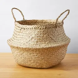 Wicker Belly Basket Vietnam Manufacturer Wholesale OEM Seagrass Woven Plants Basket Laundry Picnic  Storage Basket