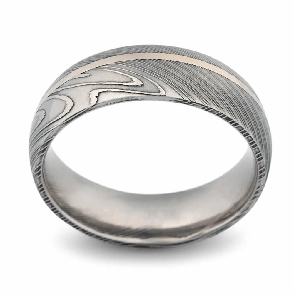 
Top High Quality Comfortable Fit Damascus Steel Rings For Men 