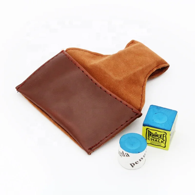 Real leather snooker chalk pouch billiard pool cue chalk pouch chalk holder