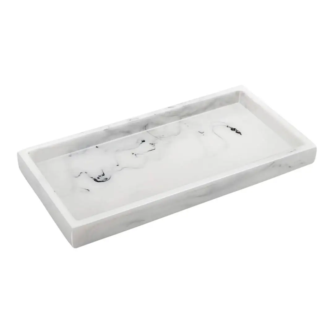 Jewelry Organizer Resin Tray, Bathroom Kitchen Dresser Vanity Tray Jewelry Dish Ring Cosmetic Organizer