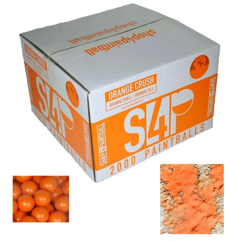 
Shop4Paintball - .68 Caliber Scenario/General Play Paintballs - Orange Crush 2000 Rounds, Made in Canada 