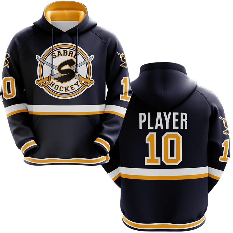 high quality sublimated ice hockey jersey hoodie with drawstring