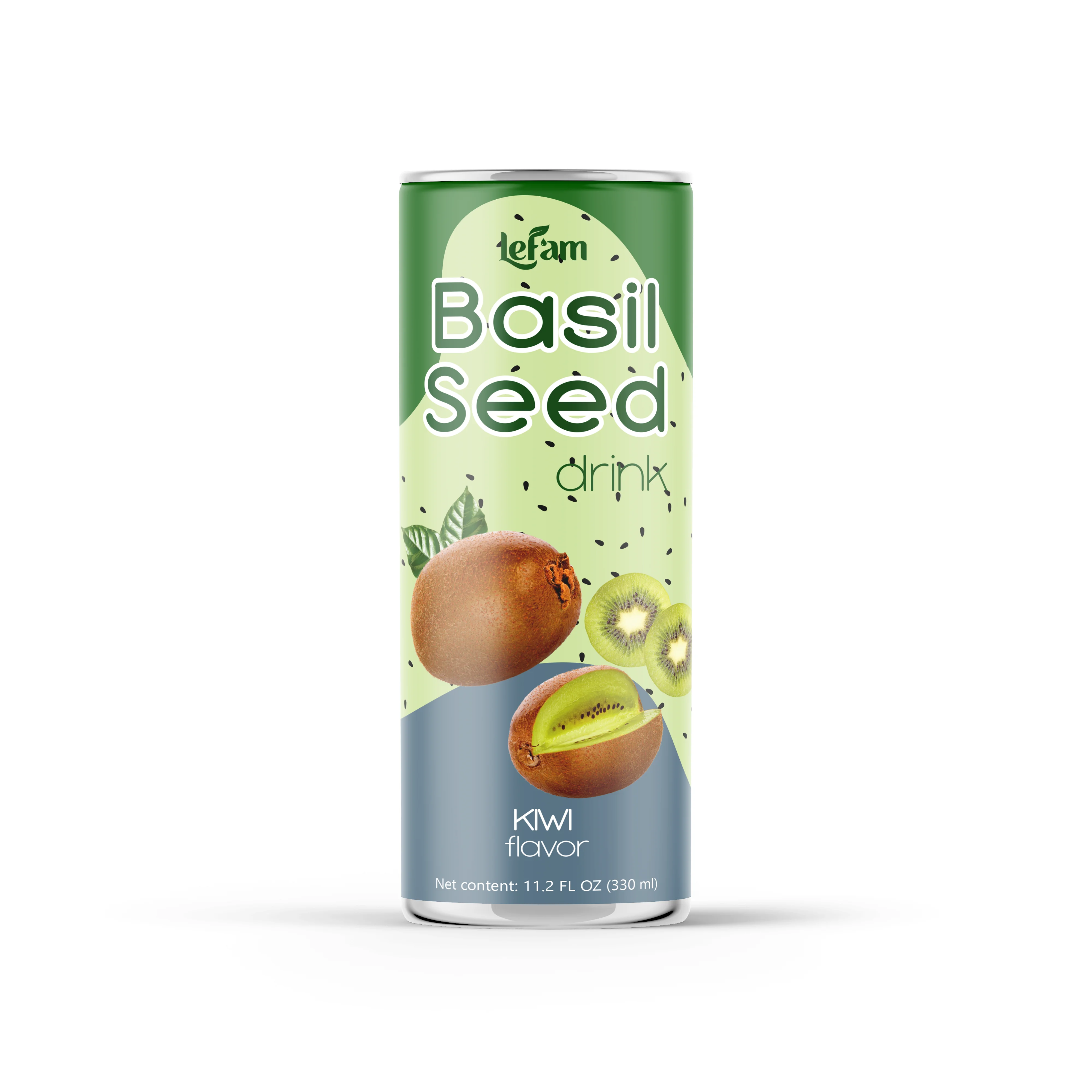 Low Carb Slim Can 330ml Lychee Flavor Basil Seed Drink Tinned Juice OEM Beverage  LEFAM Private Brand Bulk