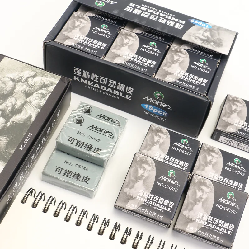 Maries 6242 18/box Kneaded Rubber Art Eraser strong viscosity  Pencils kneadable Erasers