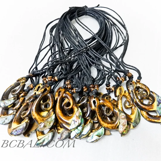 String Necklaces Pendant Resin with Abalone Seashells Unique Design 100 Pieces Free Shipping by Airfreight Door to Door Service