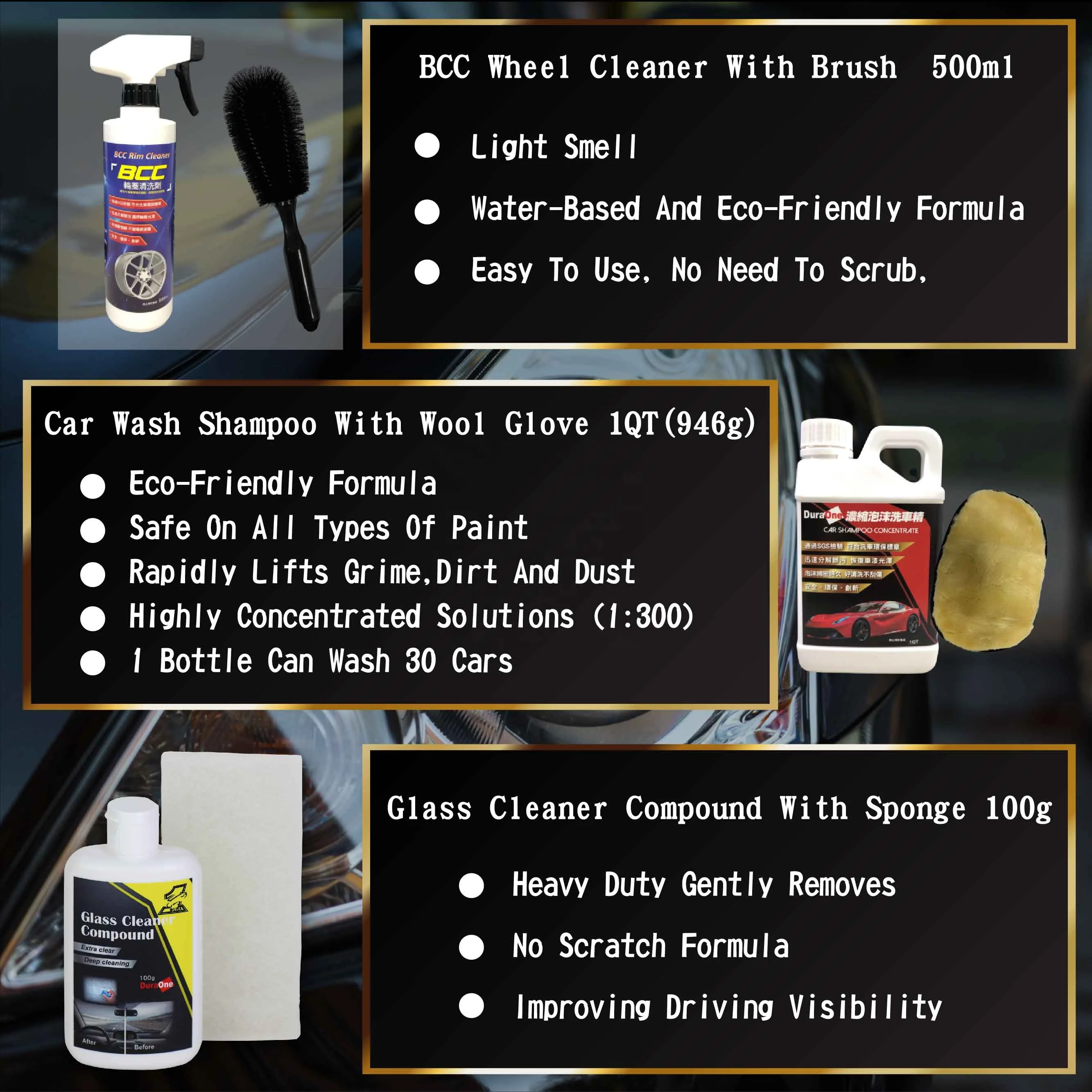 
Car Care Set Cleaning Washing Care Tool Kit Microfiber Car Wash Detailing Kit Car Cleaning Set 