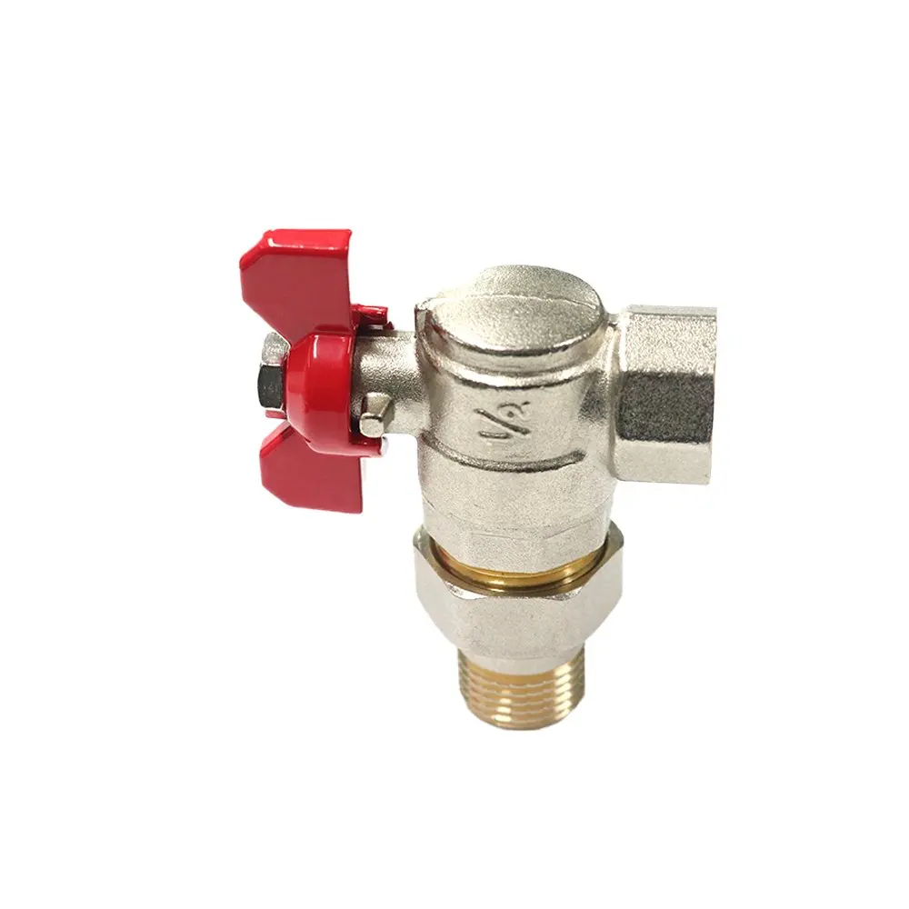 High quality brass valve ball cast iron stem compression  inox handle ptfe seating ring