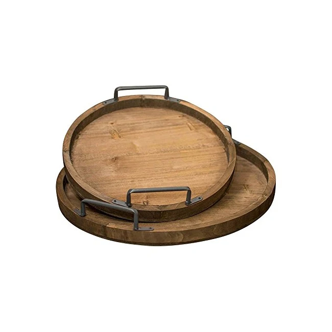 Exclusive wooden serving tray cheap and best hand carved trays platter for home hotel wedding decor