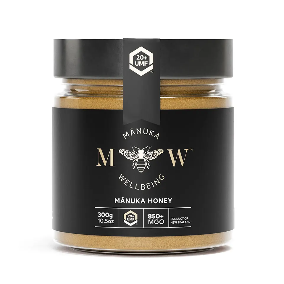 Manukawellbeing - UMF 20+ / MGO 850 + 300G,  Premium 100% New Zealand Manuka Honey