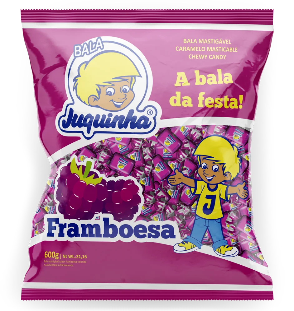 81080 - Juquinha Tutti-Frutti, Green Apple, Grape, Raspberry Chew Candies 4,5g 22x134un