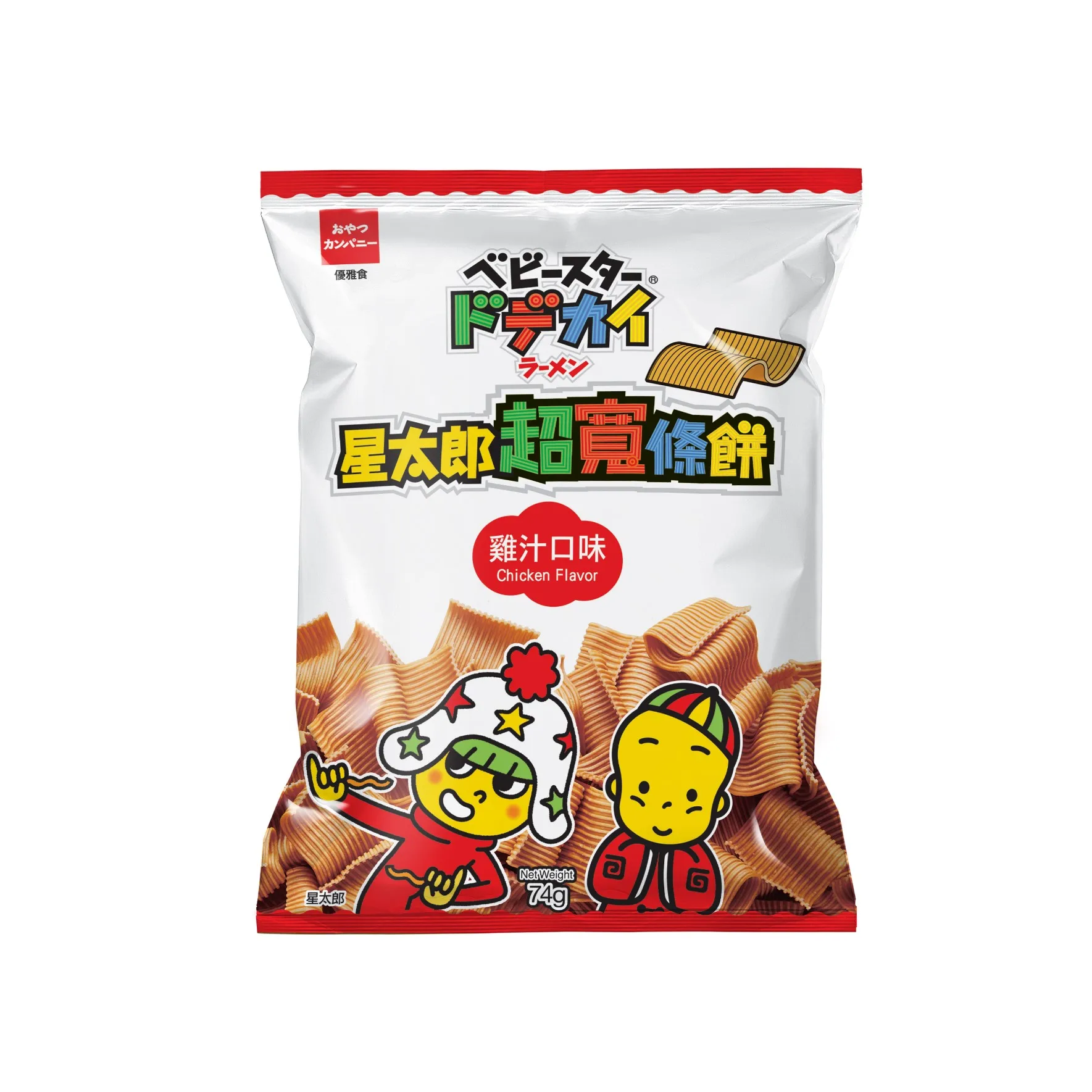 Baby Star Crispy Wide Noodles Snack Original Flavor 74g from OYASTU Company Japan