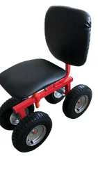 Adjustable seat rolling garden cart outdoor gardening planting trolley steady