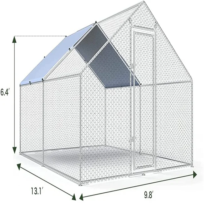 Zinc Galvanized Large Metal Chicken Coop