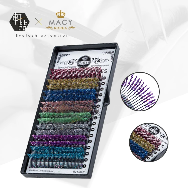 MACY Glitter lash High Quality Individual Private Label Volume Eyelash Extension