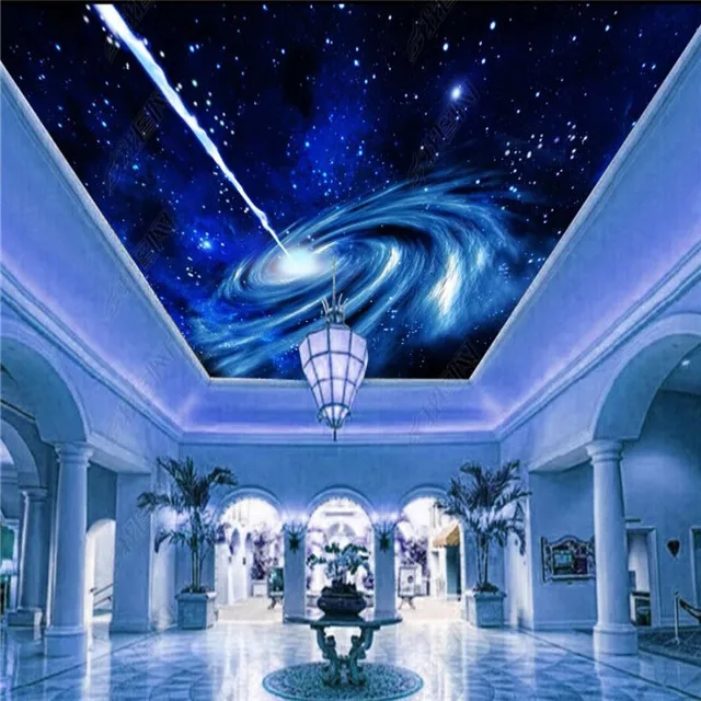 Звезды Планеты in the sky УФ-печать 3d эффект натяжной потолок цена