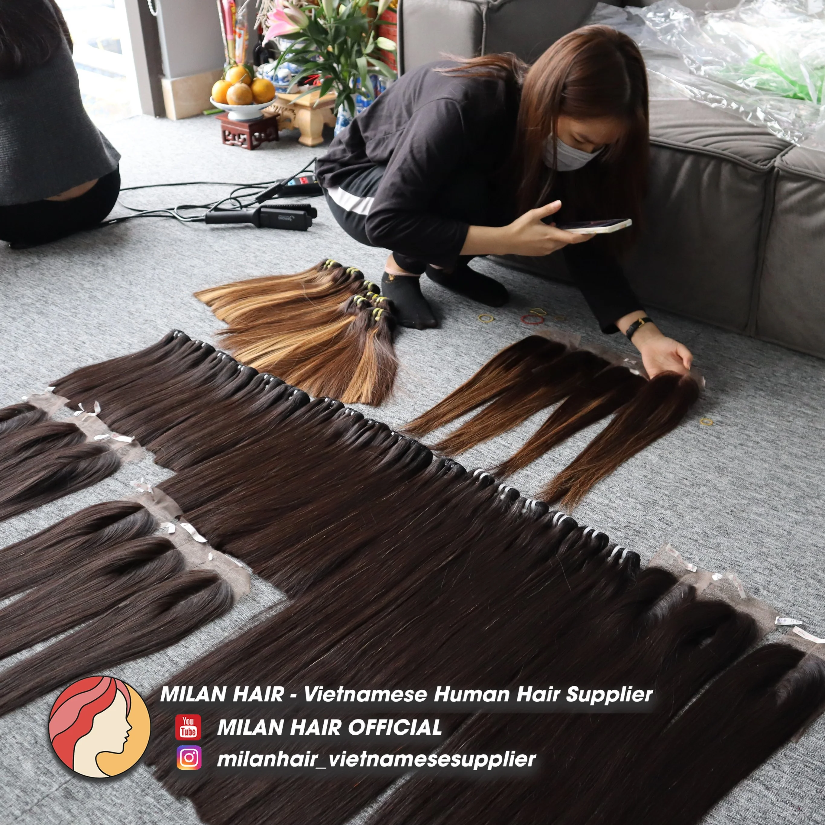 Long straight double drawn hair on sale best virgin remy hair grade 12A human hair Vietnam extensions
