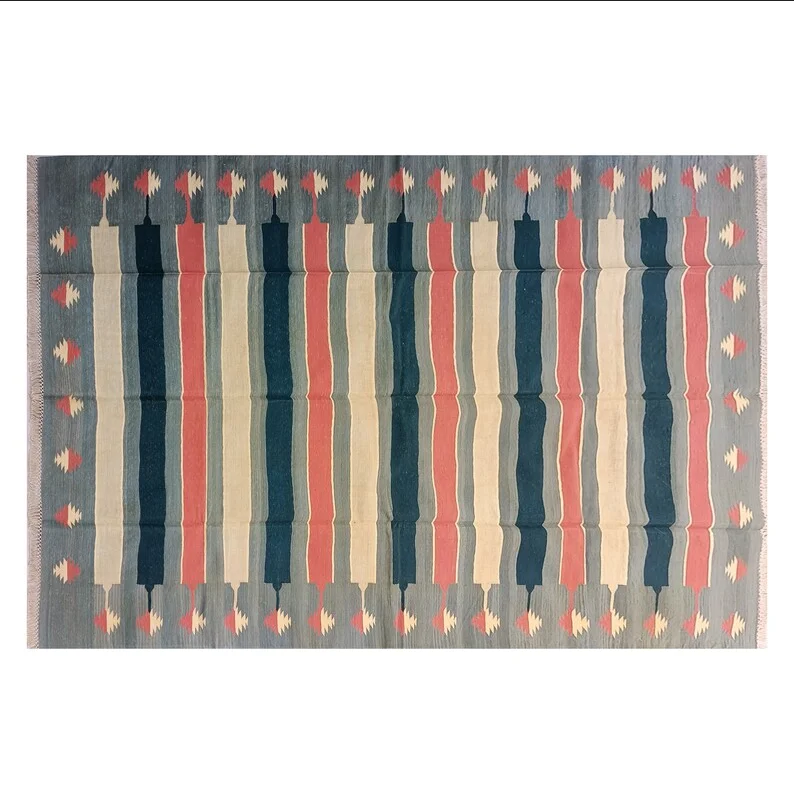 Indian Wholesale Handmade Textile Home Living Room Decorative 100% Natural Cotton Floor Carpet Kilim Throw Mats Beach Woven Rug