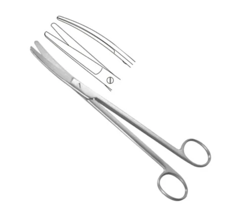 Гинекологические ножницы Wertheim профессионального качества 19,5 см с изогнутым рисунком из немецкой нержавеющей стали