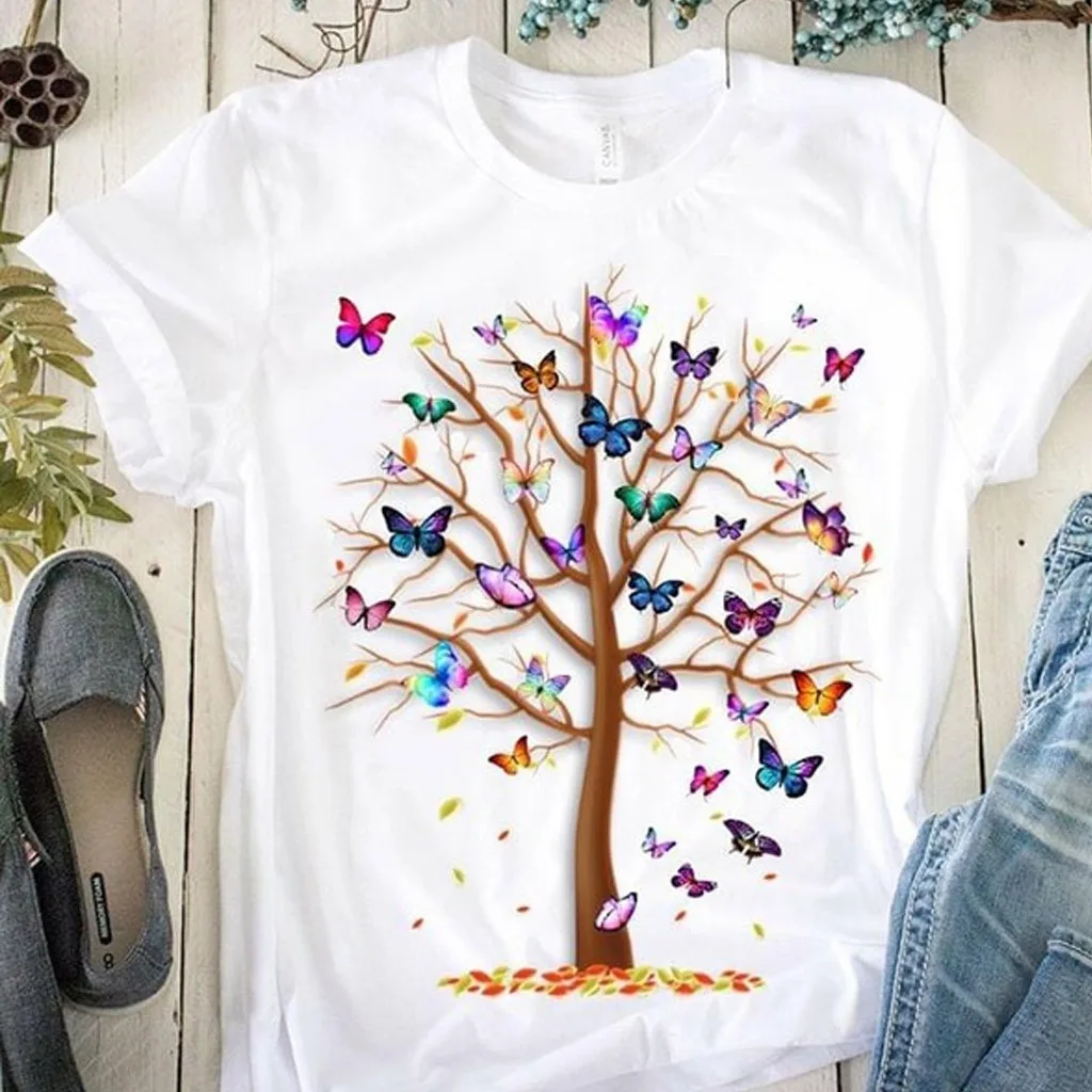 Free shipping screen print short sleeves custom printing100% premium cotton custom women t shirt
