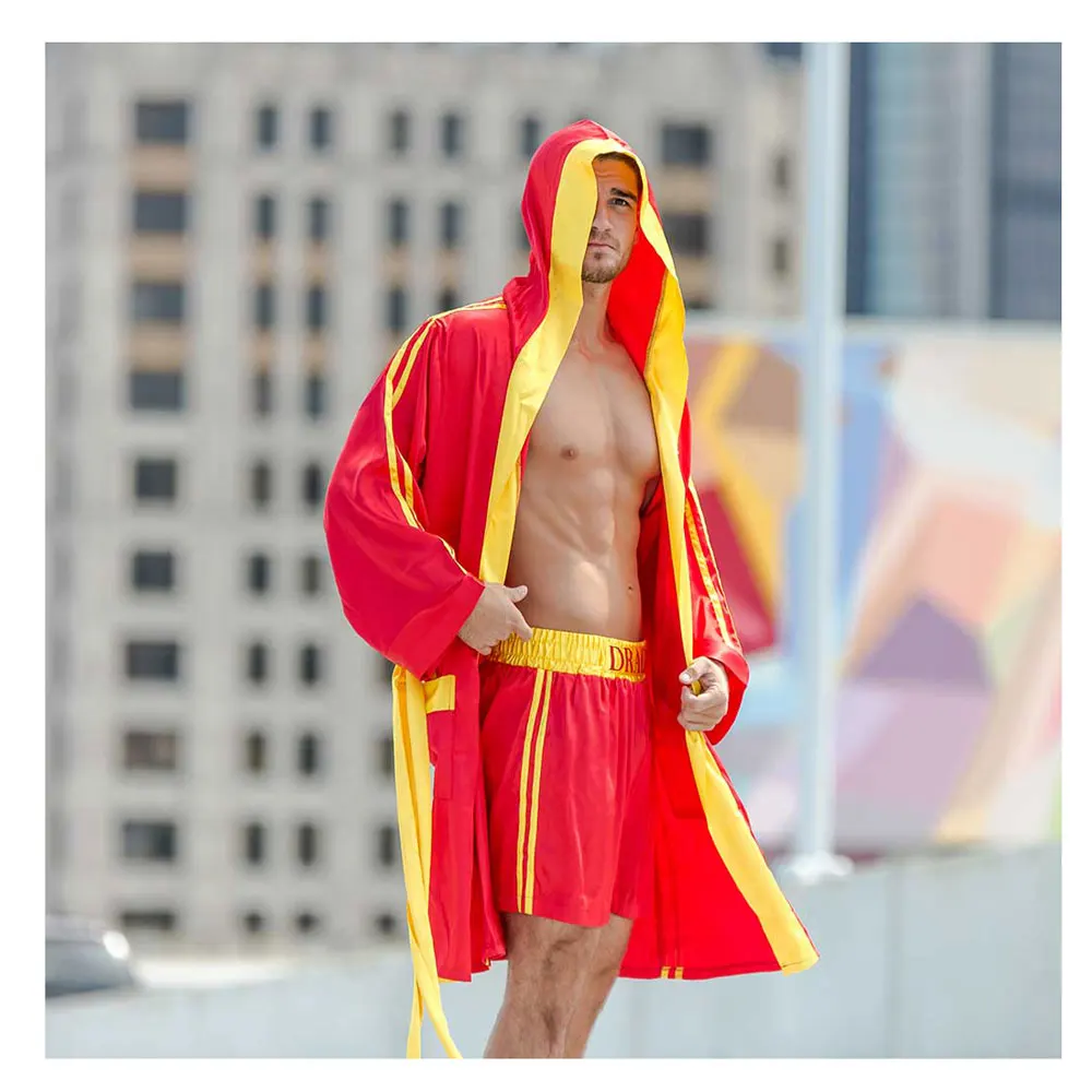 new design  2021 best selling fully customized boxing robe and gown with hood and waist belt