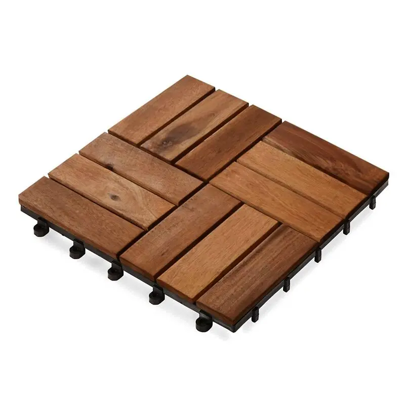 Factory Custom Different Size Parkett Wood Flooring Parquet Acacia interlocking wooden decking tiles  Ready To Ship