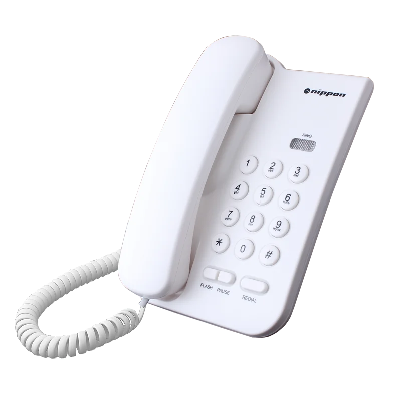 Wall mountable corded telephone with last number redial function NIPPON NP 2035 Black White colors