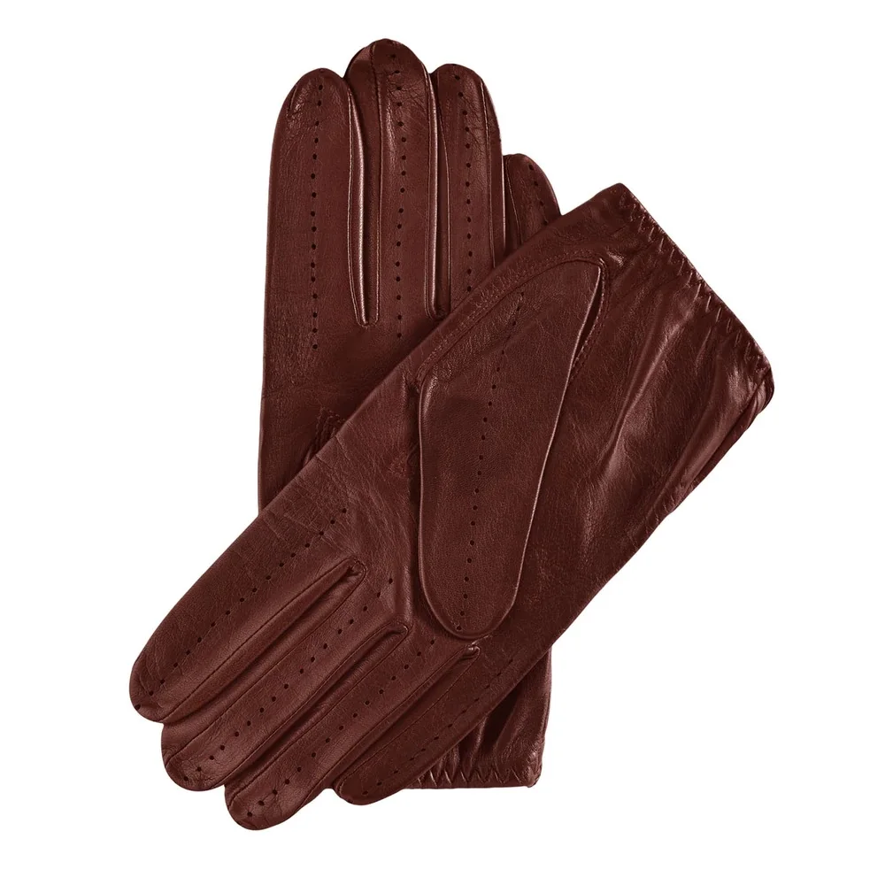 NEW LUXURIOUS CLASSIC LEATHER DRIVING GLOVES LAMBSKIN BROWN RIDING GLOVES WITH CUSTOMIZED