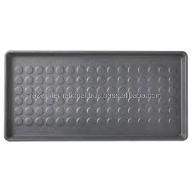 Grey color powder coated embossed design boot tray for living room