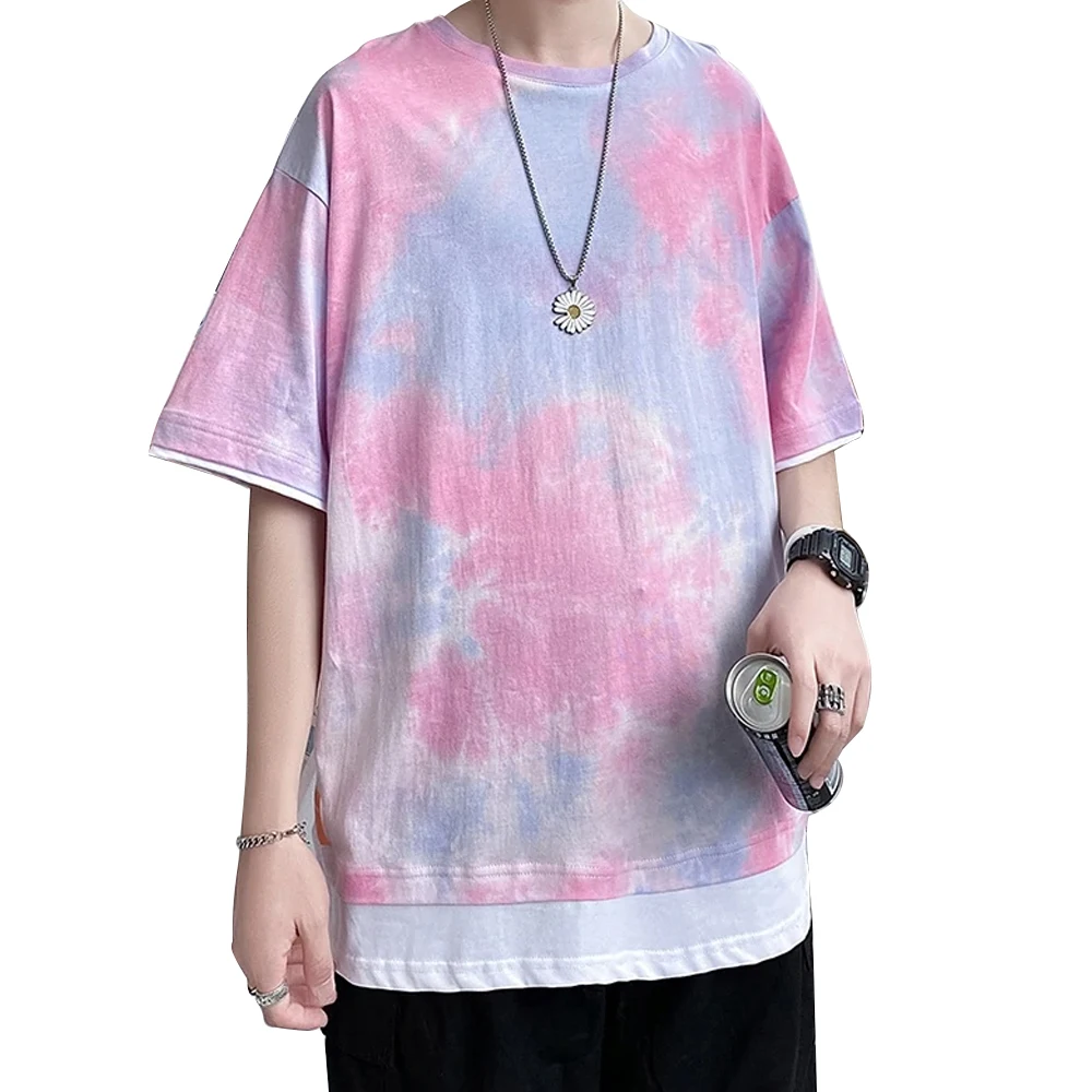 New Style Cotton Fabric Tie Dye T-shirts O- Neck Full Printed T Shirts Wholesale Best Price Tie Dye T-shirts
