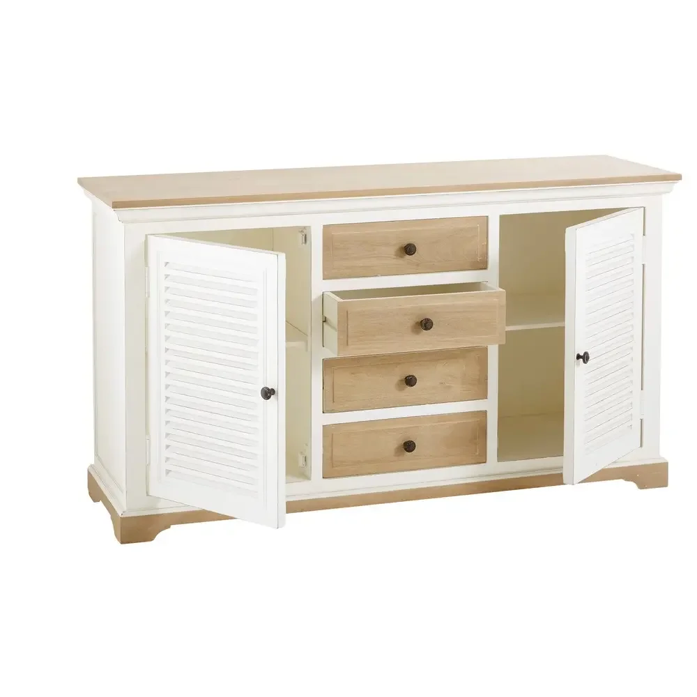 Classic Modern Furniture Wholesale Vintage Classic Antique White Mango Wood Sideboard