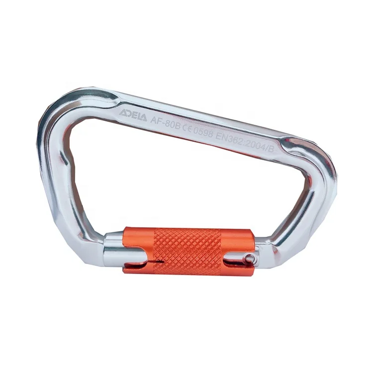 ADELA Aluminum Carabiner Hook Key Type Climbing Outdoors Fall Protection Twist Lock Design