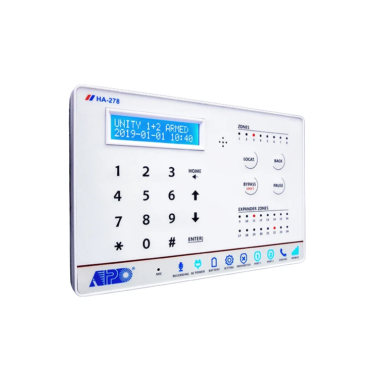 Traditional Wired Alarm Systems Panel Contact ID Format with Alarm Monitoring Station PSTN Phone Line 8 Zones Alert Report