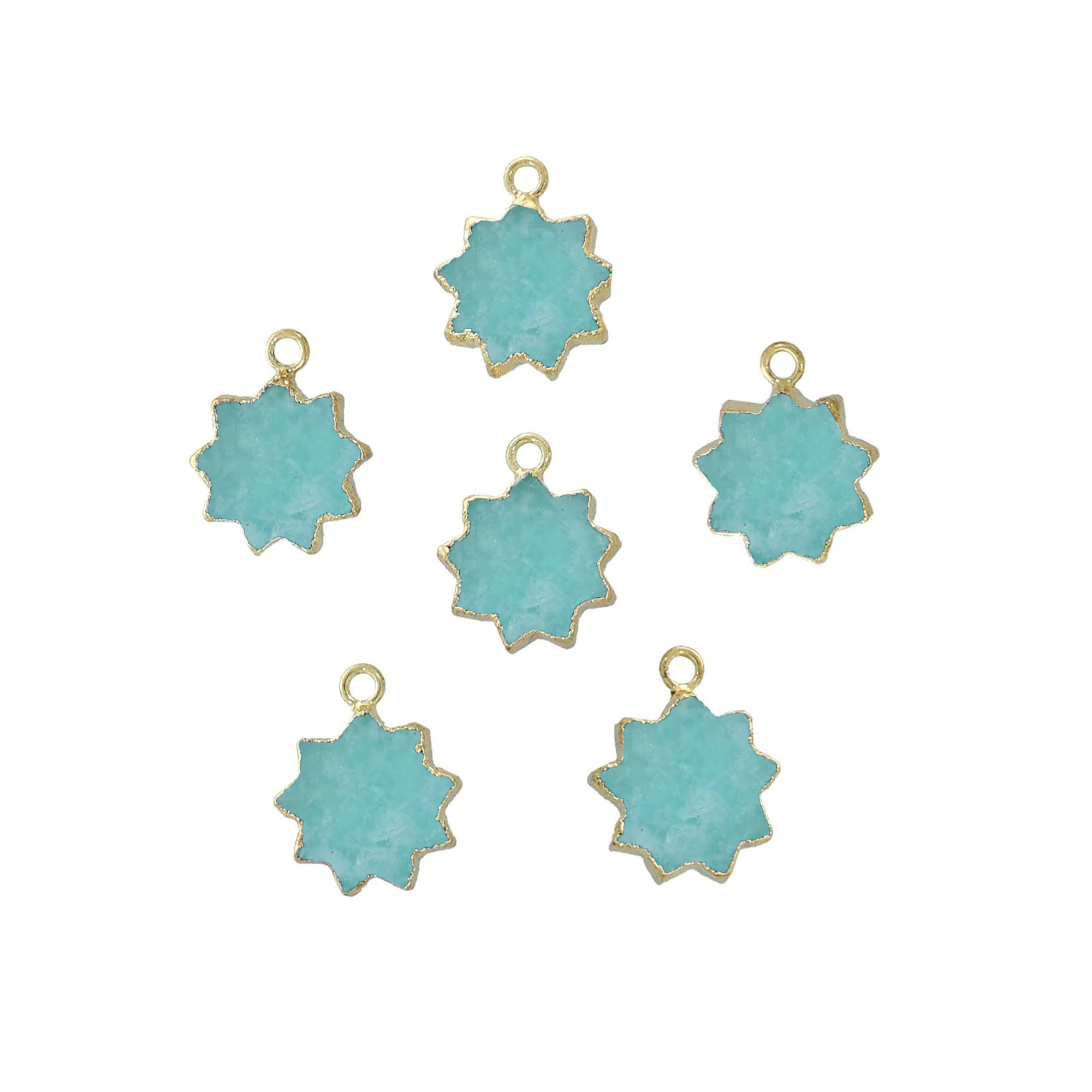 Амазонит камень золотые гальванические солнце форма кулон ювелирные изделия GS-01