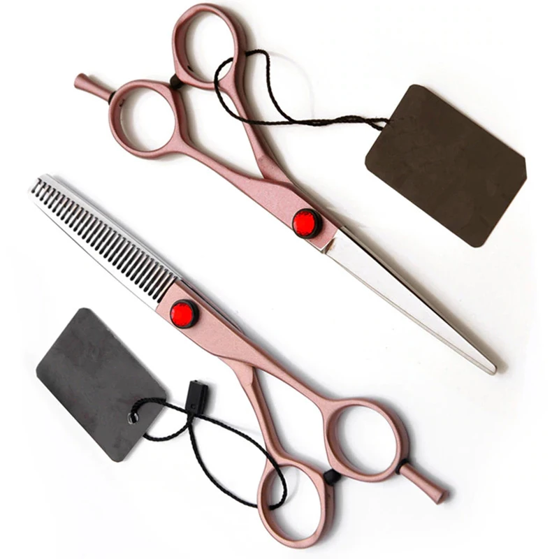 Professional steel Rose gold hair scissors cutting barber haircut scissor thinning shears hairdressing scissors