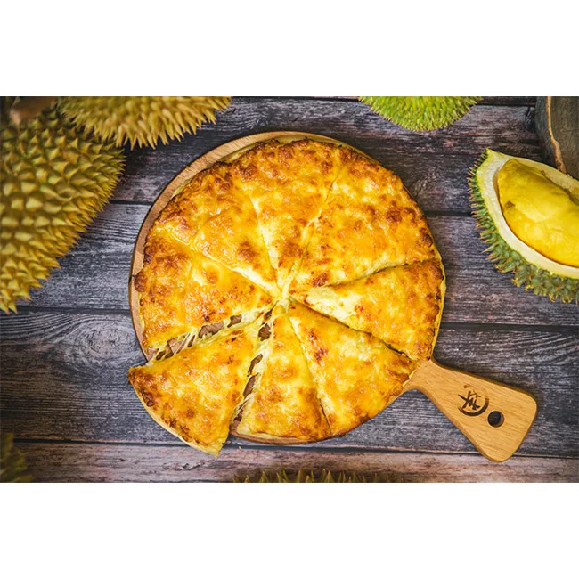 Muslim Friendly Frozen Durian Pizza Halal Certified Instant Rich Durian Cheesy Pizza Just Need Microwave or Oven