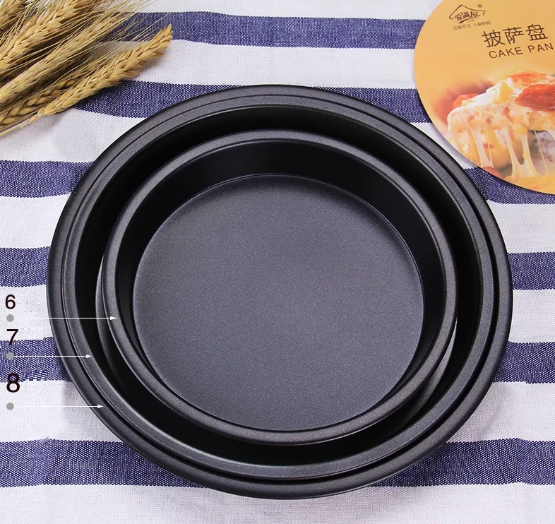 Wholesale Cooking Pie Deep Carbon Steel Tray Coating Grill Baking Non Stick Pizza Pan