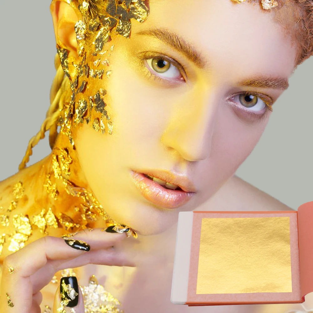 25 Sheets/ Transfer Pack 8 x 8 cm Genuine Pure Gold Leaf for Food Wine Decoration 24K Edible Gold Foil Paper