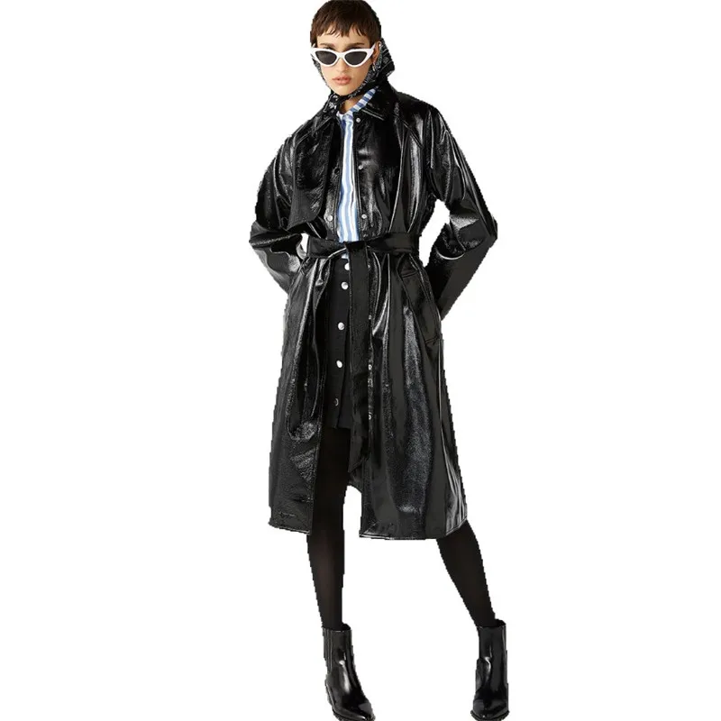 Бренд фитнес высокого качества спортивные Новый шаблон производитель дешевый изготовленный на заказ женские кожаные длинные пальто