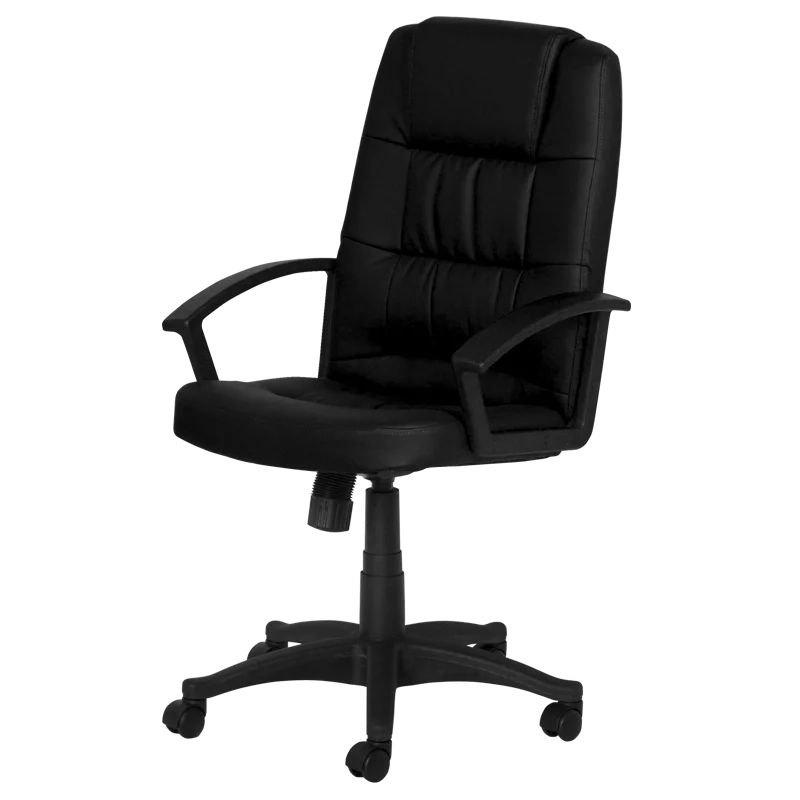 High back quality manager ergonomic computer PU swivel desk office chair with PP base Carmen 6078 Black Beige colors